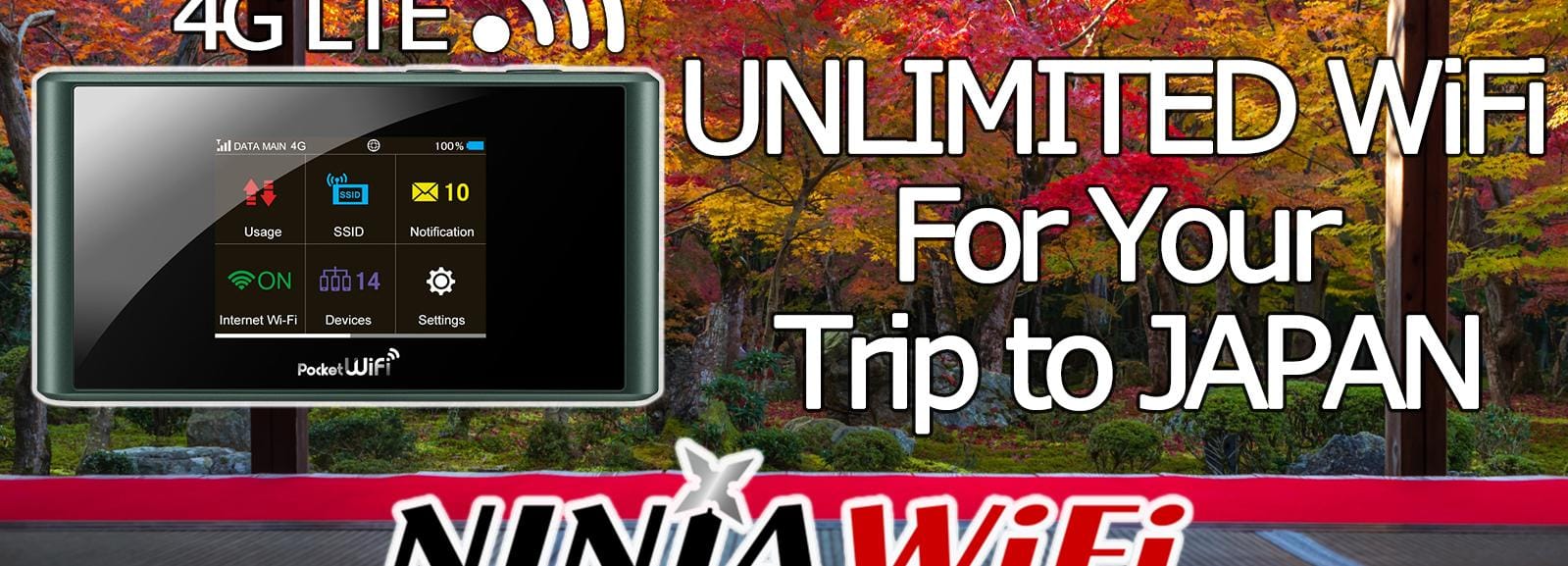 Japon : routeur WiFi de poche 4G LTE utilisation illimitée