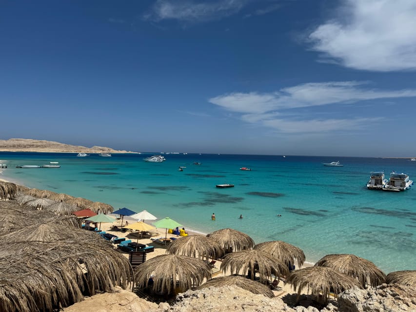 Wide beach view at Mahmya Island