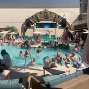 sachin and babi light blue dress Drais Beach Club Las Vegas Dress Code main image 0