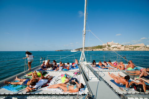 Ibiza: Catamaran Cruise to Formentera with BBQ and 2 Swimming Stops 5-Hour Day Trip