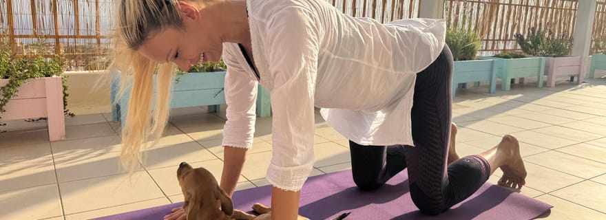 Paphos (Peyia) : Yoga en pleine conscience avec des chiots de refuge
