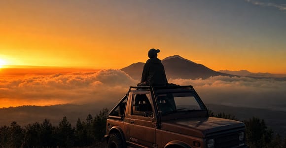 Bali: Mount Batur Sunset Private or Shared Jeep & Hot Spring