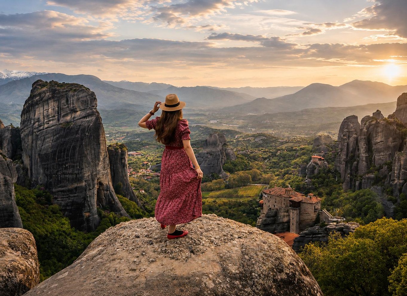 Fra Athen: Dagstur til Meteora med start kl. 9.00, stop ved havet, grotter og frokost