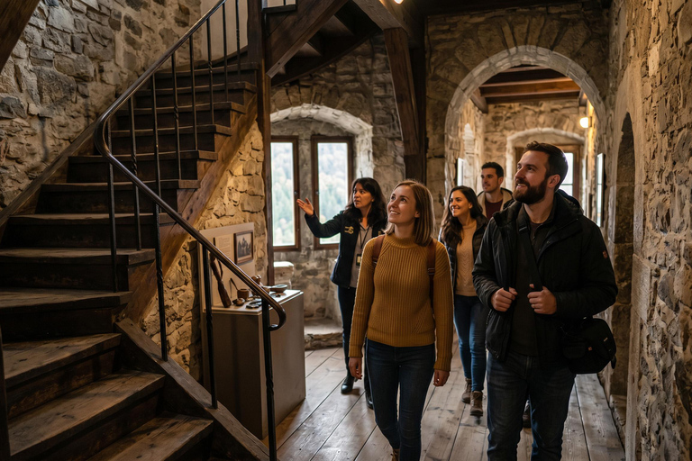 From Bucharest: Peles Castle, Bran Castle & Brasov Day Tour MINIVAN Tour with Entrance tickets included to Peles & Bran