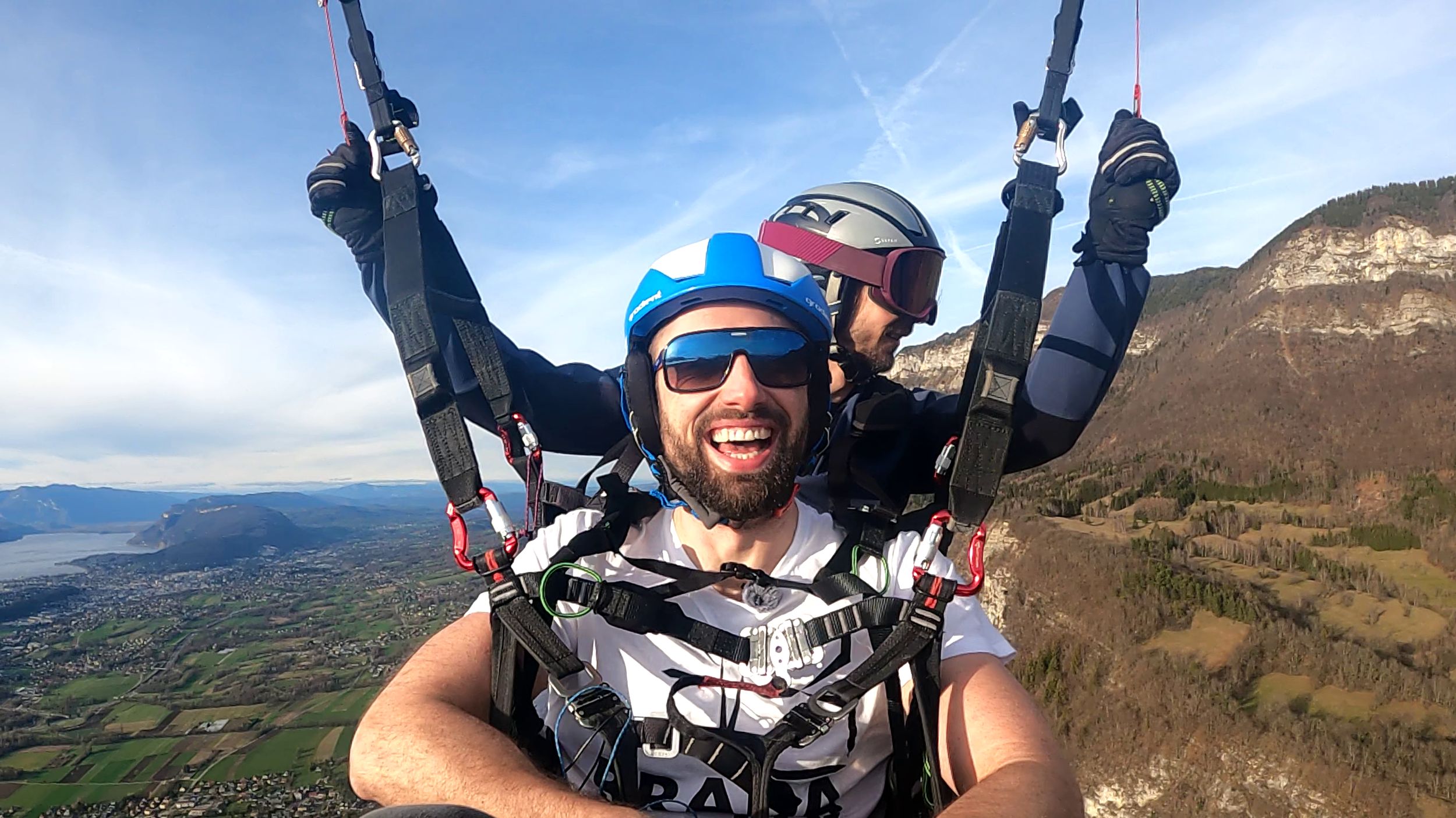 Lac du Bourget Erstflug Zweisitzer-Paragliding-Flug über Chambéry Aix-les-Bains