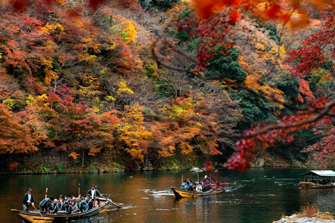 Tenryu-ji & Jojakko-ji, Hozugawa Gorge Trolley & Boat Drift From Osaka