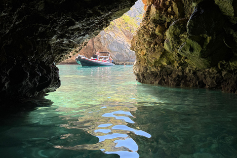 Golem to Grama Bay, Blue Cave & Secret Canyons by Speedboat Tirana/Golem: Grama Bay,Blue Cave & Hidden Bays by Speedboat