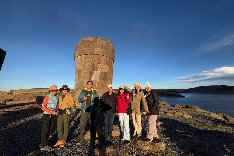 Sillustani Necropolis watching the sunset over the Umayo Lagoon