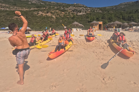 Arrábida: Kayak & Wild Beach Snorkeling with Pickup Option Tour with Meeting Point in São Lourenço