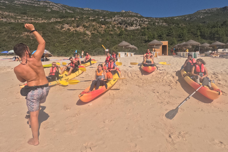Arrábida: Kayak & Wild Beach Snorkeling with Pickup Option Tour with Meeting Point in São Lourenço