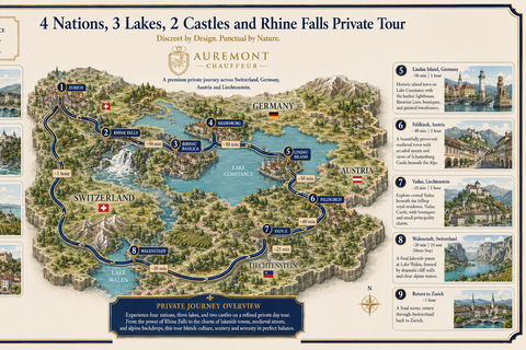 From Zurich: 4 Nations, 3 Lakes, 2 Castles, & Rhine Falls Private V-Class: 4 Nations, 3 Lakes, 2 Castles & Rhine Falls