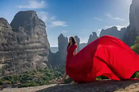 Kalabaka: Meteora Flying Dress Photoshoot