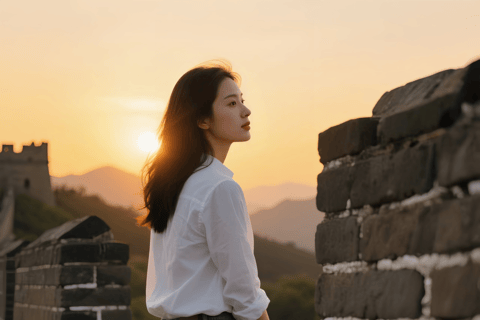 Twilight Glow at Mutianyu Great Wall Evening Bus Tour+Ticket Mutianyu Night Tour Private Car Transfer +Ticket +Cable Car