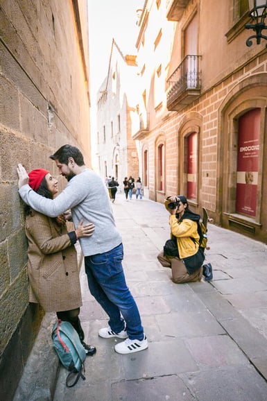 Quartiere Gotico; Esperienza di servizio fotografico privato.