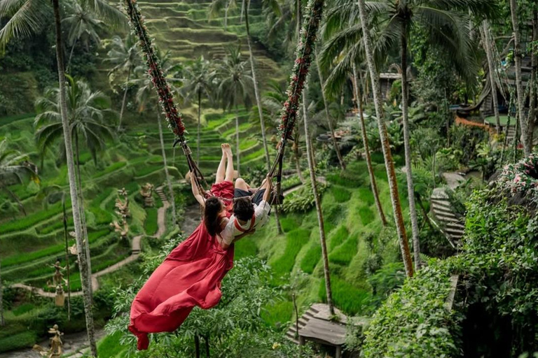 Ubud: Rice Terrace Swing, Cave Tubing, Sky Bike & Zipline Double ATV + Swing + Tubing + Sky Bike + Zipline - wTransfer