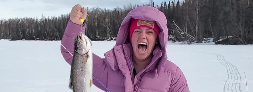 Anchorage : Excursion de pêche sur glace avec transport