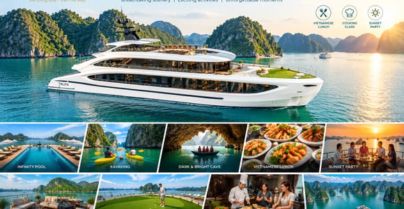 Hanoi: Ha Long & Lan Ha Bay Cruise Day Trip on a 6-Star Cruise