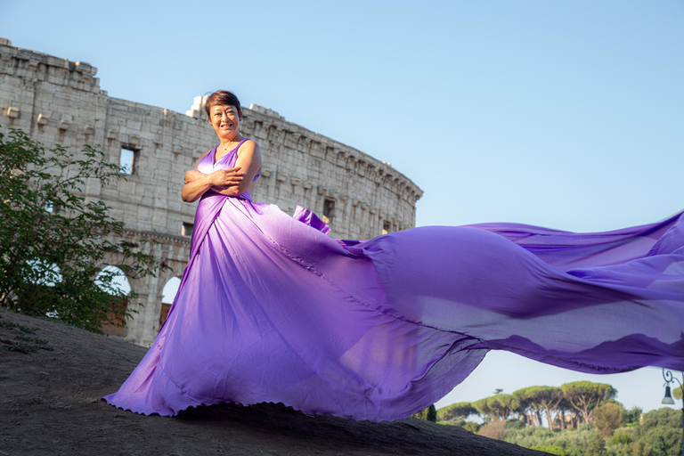 Flying dress photoshoot
