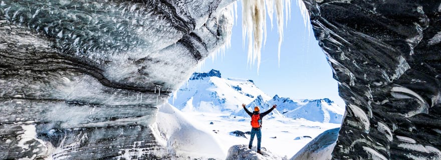 Depuis Vík : visite en petit groupe de la grotte de glace de Katla