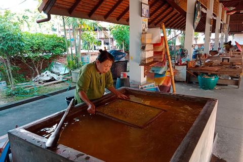 Mae Kampong dorp, warmwaterbronnen, Bo Sang paraplu's makenMae Kampong Village, warmwaterbronnen, Bo Sang-paraplu's maken