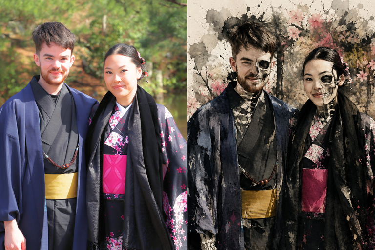 Kyoto: Gion Photo Tour with Anime & Skeleton Art Edits