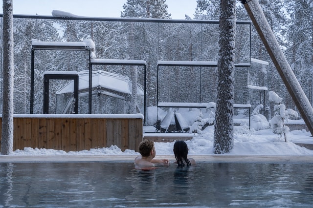 Invisible Arctic Forest Spa: panorama sauna, hot lagoon pool