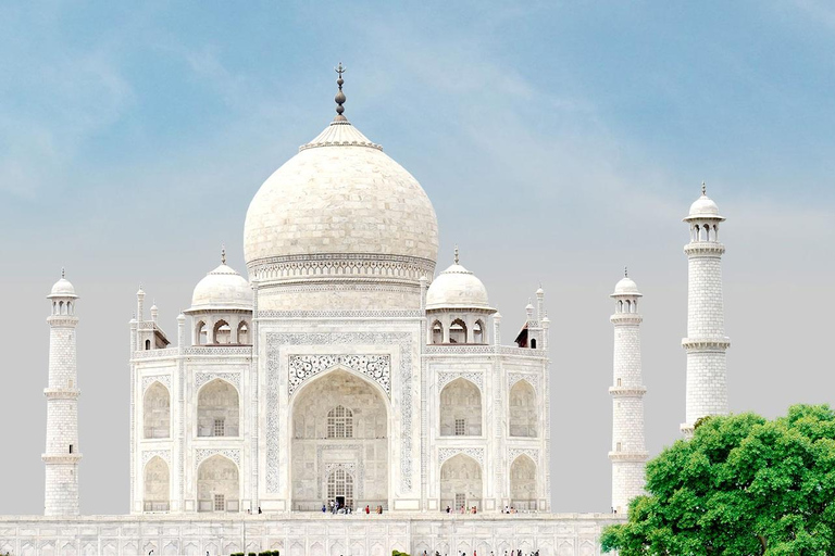 Desde Delhi: Visita al Taj Mahal con todo incluido en el Gatimaan ExpressÚnico servicio de guía turístico en la ciudad de Agra