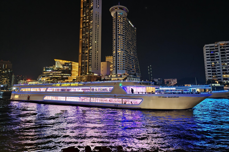 Luxury White Cruise &Premium View &Complimentary Beer & Win White Orchid Dinner on Chao Phraya with Complimentary Beer