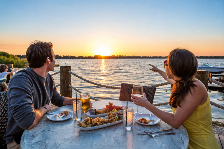 Winter Haven: Guided Sunset Boat Tour with Dinner Stop