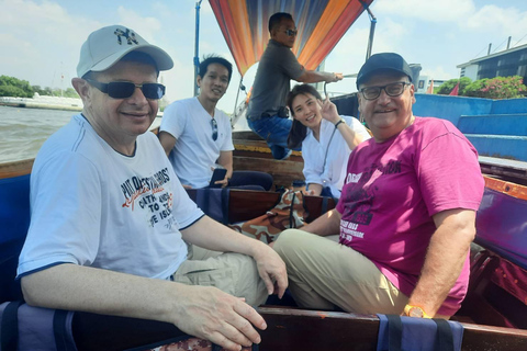 Bangkok: Canali e fiume Chaophraya Longtail Boat per Wat ArunTour per piccoli gruppi con punto di incontro