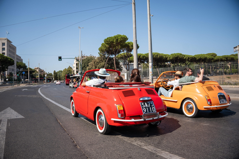 Timeless Rome: A Journey in Fiat 500 or Convertible Fiat 500 Shared Vintage Convertible Fiat 500 experience