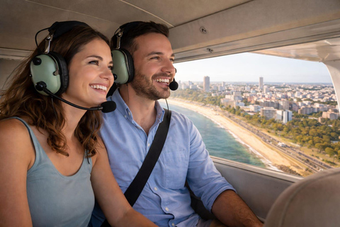 Panoramic Airplane Flight Over Montevideo