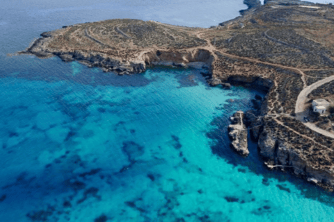 From Gozo:Around Comino, Blue Lagoon, Crystal Lagoon & Caves Around Comino, Blue Lagoon, Crystal Lagoon & Caves