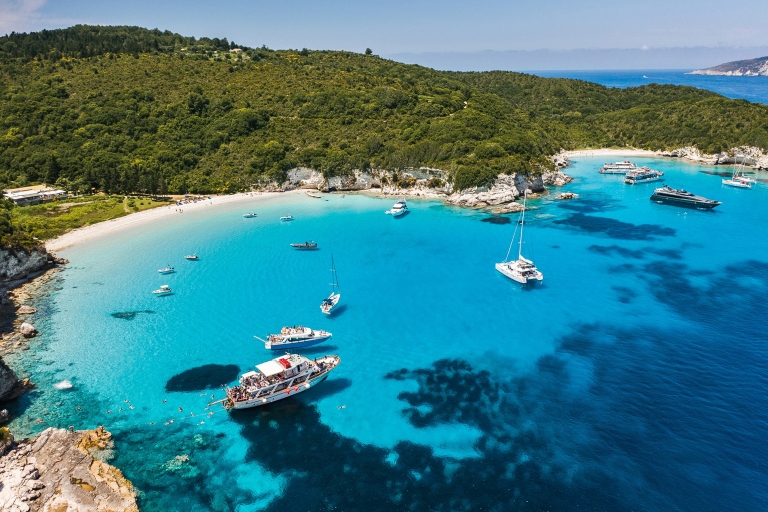 From Corfu: Day Cruise to Paxos, Antipaxos, & the Blue Caves Pickup in East, North & West Corfu