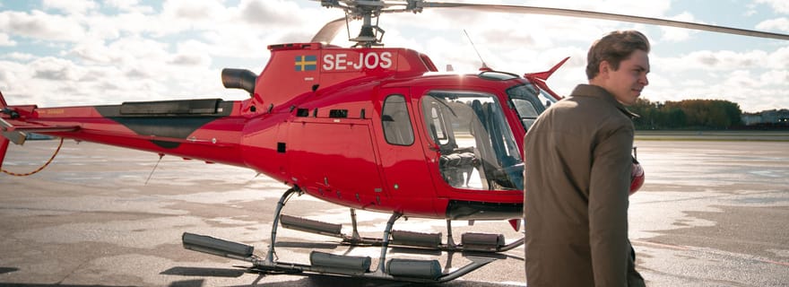 Vol en hélicoptère au-dessus de la ville de Stockholm