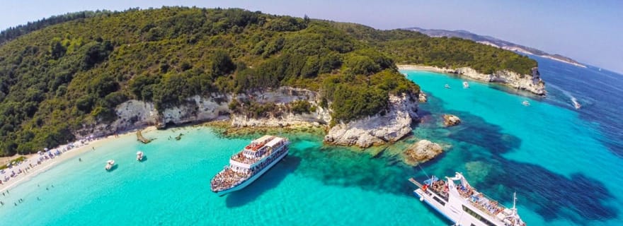 Depuis l'île de Corfou : croisière en bateau vers Antipaxos et les grottes bleues de Paxos