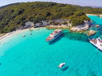 Z Korfu: Rejs łodzią do błękitnych jaskiń Antipaxos i Paxos