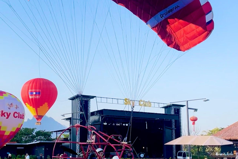 Hot Air Balloon and Paramotor in VangVieng pick up-drop off Private - Group of 5-8 pax ( Flying around- 30 mins)
