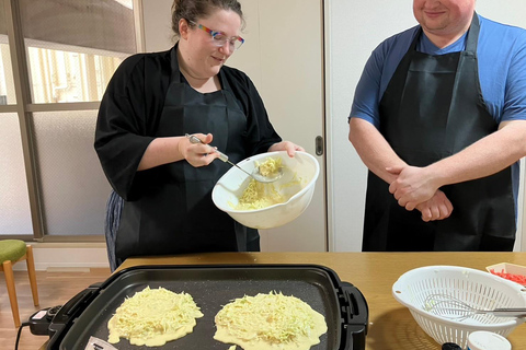 Osaka : Cooking Class Okonomiyaki & Takoyaki course in Nanba