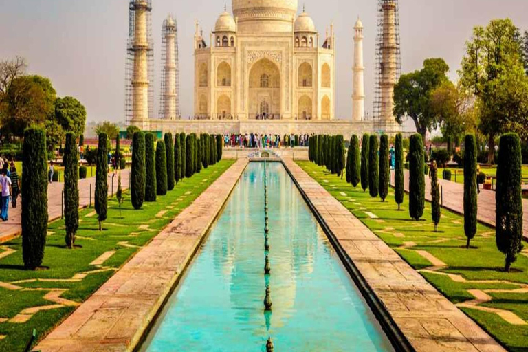 Von Delhi: Taj Mahal & Agra Fort Tagesausflug mit TransfersAll inclusive Ac Autoführer Denkmal Ticket