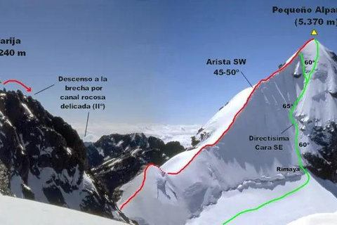 Bolivia: Climbing Mount Pequeño Alpamayo 5,430 m Bolivia: Climb to Little Alpamayo Mountain, 5,430 m