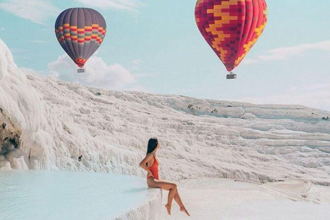 Side: Pamukkale & Hierapolis Day Tour with Balloon Option From Side: Ballon Flight+Breakfast+Extra Entry Fees