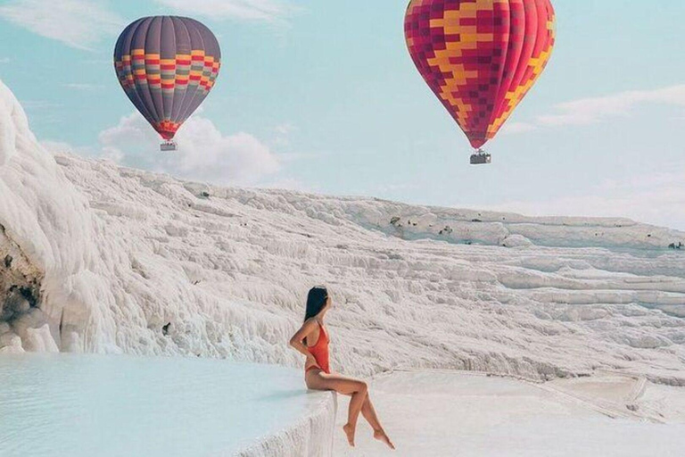Side: Pamukkale & Hierapolis Day Tour with Balloon Option From Side: Ballon Flight+Breakfast+Extra Entry Fees