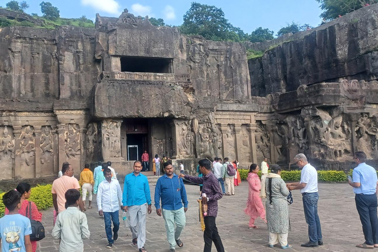 A Day Tour of Ajanta & Ellora Caves with Bibi Ka Maqbara Private Transport + Local Guide in each place.