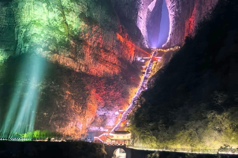Zhangjiajie: Tianmen Mountain Day, Night Ticket & Guide Map Line A + Tianmen Cave Escalator