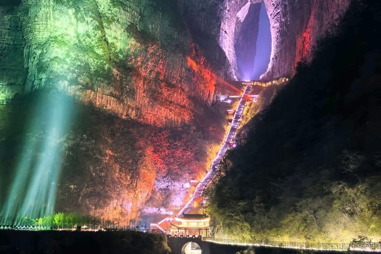 Zhangjiajie: Tianmen Mountain Day, Night Ticket & Guide Map Line A + Tianmen Cave Escalator