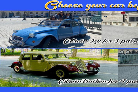 Paris: Guided City Highlights Tour in a Vintage French Car 30-Minute Tour Citroën 2CV