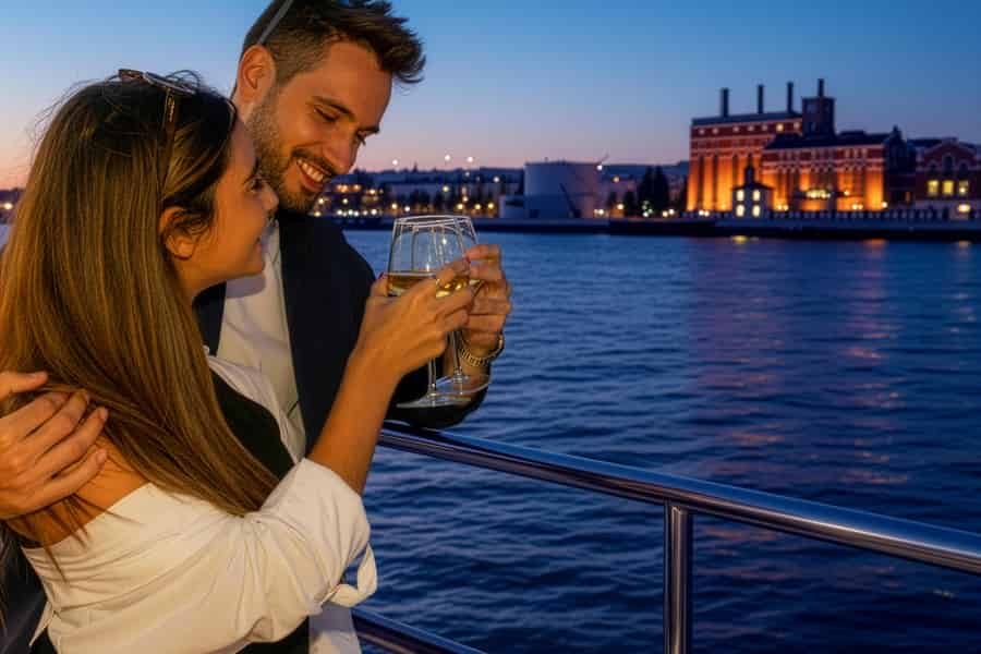 Lissabon: Nachtkreuzfahrt zu den beleuchteten Sehenswürdigkeiten auf dem Tejo. Foto: GetYourGuide