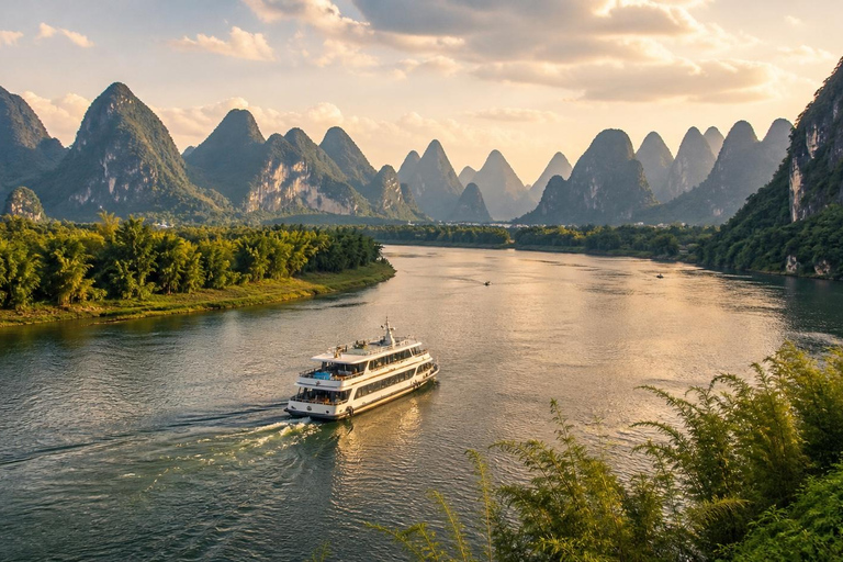 Guilin: Li River Cruise to Yangshuo with Optional Cave Tour 4-Star Cruise Ticket + Lunch + Pickup