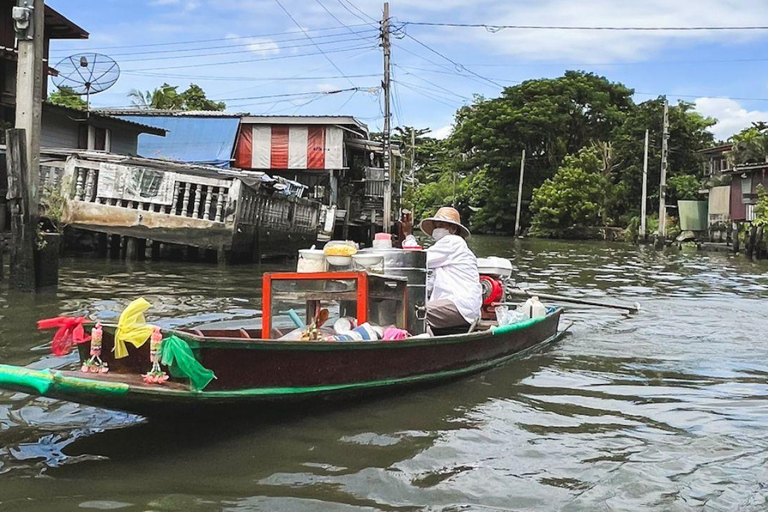 Tour privato di 3 ore del mercato galleggiante di Bangkok in barca piatta